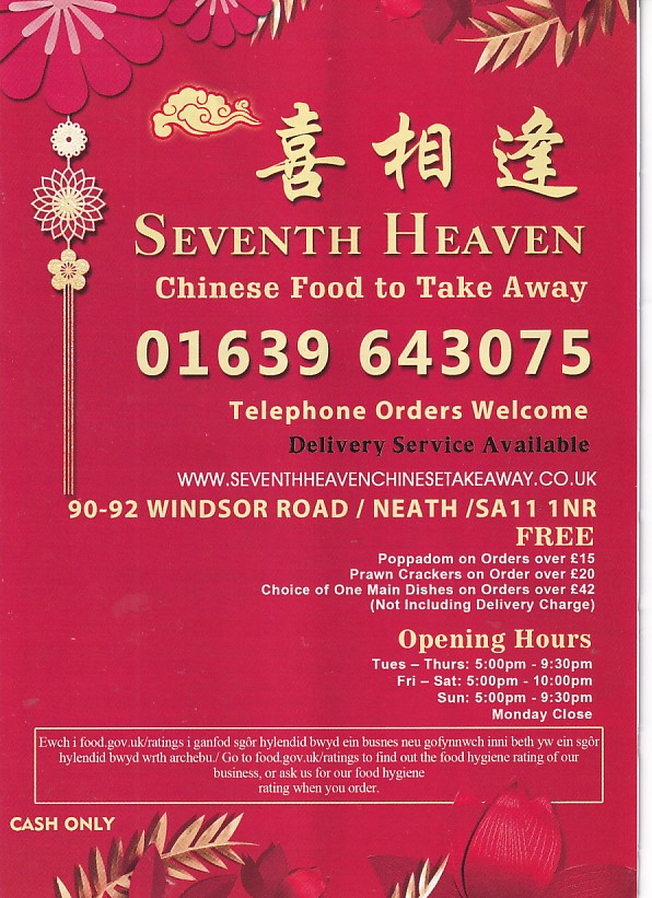 Seventh Heaven Chinese takeaway Neath